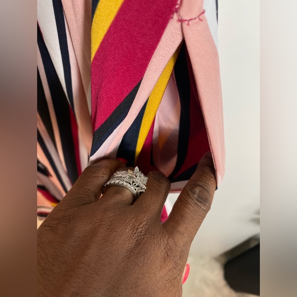 #516 LANE BRYANT Striped Asymmetrical Dress size 10/12 NWT - Picture 5 of 11